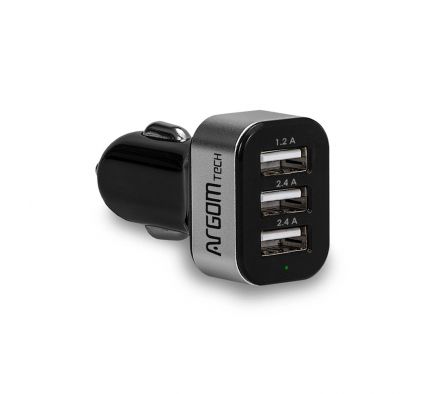 CARGADOR DE COCHE USB DE 3 PUERTOS Y 6 A ARG-AC-0113BK