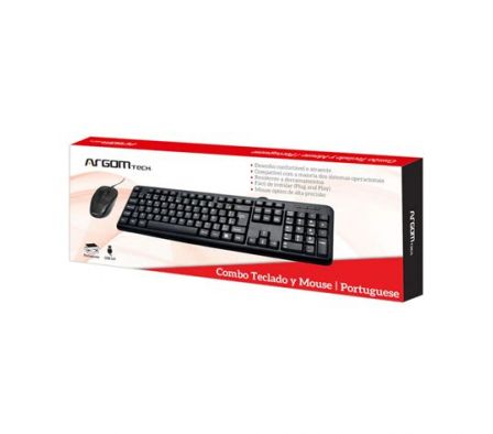 COMBO CLÁSICO DE TECLADO Y MOUSE USB PORTUGUÉS ARG-KB-7420