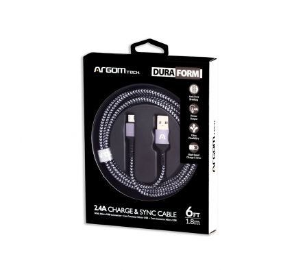 CABLE MICRO USB A USB 2.0 DE 6 PIES/1,8 M - ARG-CB-0021BK