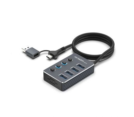 CONCENTRADOR 2 EN 1 TIPO-C/USB 3.0 A 4 PUERTOS ARG-UB-0190