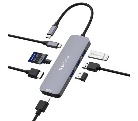 HUB VERB MULTIPUERTO USB-C PRO 8 PUERTOS